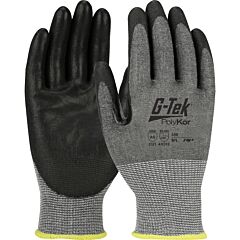 G-Tek 556-2Xl Seamless Knit Polykor® Blended Gloves With Polyurethane Coated Smooth Grip On Palm & Fingers, Touchscreen Compatible, Gray, Size 2X-Large