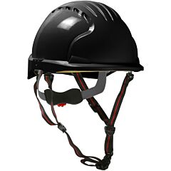 Jsp 280-Ev6151S-Ch-11 Short Brim Safety Helmet With Hdpe Shell, 4-Point Chinstrap, 6-Point Suspension And Wheel Ratchet Adjustment, Black