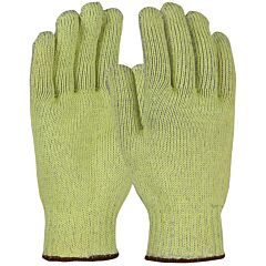 Kut Gard Mata500-S Seamless Knit Ata® Aramid Blended Gloves With Cotton/Polyester Plating, Heavy-Weight, Yellow, Size Small