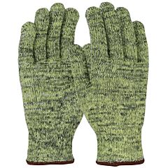 Kut Gard Mata501Ha-S Seamless Knit Ata® Hide-Away™ Aramid Blended Gloves With Cotton/Polyester Plating, Heavy-Weight, Yellow, Size Small