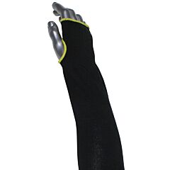Kut Gard S10Atafr/5Bk-Es6-22T Single-Ply Ata® Modacrylic Blended Sleeve With Thumb Hole, Black, Size 22"