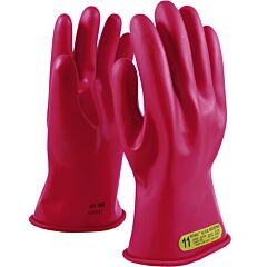 Novax 153-00-11/12 Class 00 Rubber Insulating Glove With Straight Cuff, 11" Length, Red, Size 12
