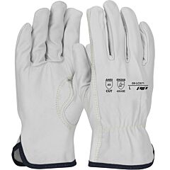 Pip 09-Lc571/Xxl Economy Grade Top Grain Leather Drivers Gloves With Uhmwpe Blended Lining, Keystone Thumb, Natural, Size 2X-Large