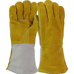 Pip 9401 14" Two-Tone Split Cowhide, Stick Welding, Kevlar Sewn Kevlar , Rust, Size Large