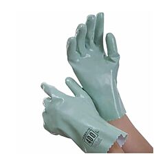Qrp 440L Polyurethane Solvent Gloves With Cotton Lining, 13", Green, Size Large