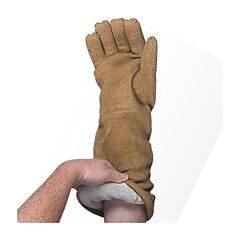 Qrp 55G Heat & Cold Resistant Electrostatic Dissipative (Esd) Gloves With Pbi® Outer Shell And Nylon Wool Lining, 18", Brown, Size Large
