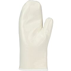 Qrp 73G Heat & Cold Resistant Mitt With Silicon Rubber Outer Shell And Nylon Lining, 12", White, Size Large