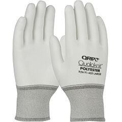 Qrp 91-454 Seamless Knit Stretch Polyester Clean Environment Glove, White, Size X-Large