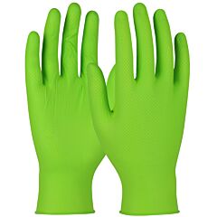 Qrp Pgt09S Premium Grade Disposable Nitrile Gloves, Powder Free With Textured Grip, 6 Mil, Green, Size Small