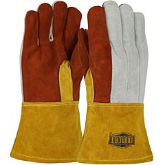 West Chester 2086Glf Premium Heavy Split Cowhide 14" Foundry Gloves With Cotton Lining And Kevlar® Stitching, Leather Gauntlet Cuff, Rust, Size Large