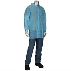 West Chester 3512Lb/L Standard Weight 20Gsm Sbp Lab Coat, Light Blue, Size Large