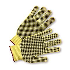 West Chester 35Kdbsy Seamless Knit Kevlar® Gloves With Double-Sided Pvc Dot Grip, Youth, Yellow, Size X-Small