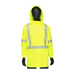 West Chester 4541J/4Xl Type R Class 3 Waterproof Breathable Rain Jacket, Hi-Vis Yellow, Size 4X-Large