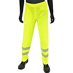 West Chester 4541P/3Xl Class E Waterproof Breathable Rain Pants, Hi-Vis Yellow, Size 3X-Large