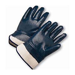 West Chester 4550Fc/S Nitrile Dipped Gloves With Jersey Liner & Heavyweight Smooth Grip On Full Hand, Safety Cuff, Natural, Size Small
