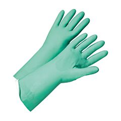 West Chester 52N104/9 Posigrip Unsupported Nitrile, Flock Lined With Raised Diamond Grip, 18 Mil, Green, Size 9
