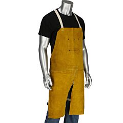 West Chester 7011/42 Ironcat® Leather Split Leg Welding Apron, Gold, Size 42