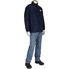 West Chester 7050N/4Xl Fr Treated 100 % Cotton Sateen Jacket, Navy, Size 4X-Large