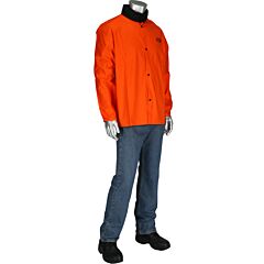 West Chester 7050O/L Fr Treated 100 % Cotton Sateen Jacket, Orange, Size Large