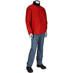 West Chester 7050R/M Fr Treated 100 % Cotton Sateen Jacket, Red, Size Medium
