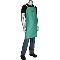 West Chester 7080/36 Fr Treated 100% Cotton Sateen Apron, Green, Size 24" X 36