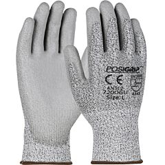 West Chester 720Dguv/L Seamless Knit Hppe Blended Gloves With Polyurethane Coated Flat Grip On Palm & Fingers, Vend-Ready, Salt & Pepper, Size Large
