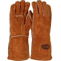 West Chester 9020/L Ironcat® Premium Select Shoulder Split Cowhide Leather Welder'S Gloves With Cotton Liner And Kevlar® Stitching, Brown, Size Large