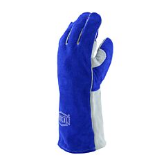 West Chester 9051/Lho Ironcat® Premium Side Split Cowhide Leather Welder'S Gloves With Cotton Foam Liner And Kevlar® Stitching, Left Hand Only, Blue, Size Large