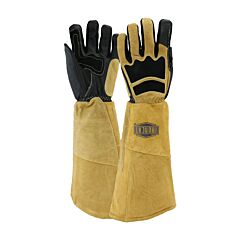West Chester 9070/M Ironcat® Premium Top Grain Goatskin Welder'S Gloves With Split Cowhide And Climax™ Aerogel, Kevlar® Stitched, Brown, Size Medium
