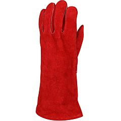 West Chester 9400Lho Ironcat® Side Split Cowhide Leather Welder'S Gloves With Cotton Liner And Kevlar® Stitching, Left Hand Only, Red, Size Large