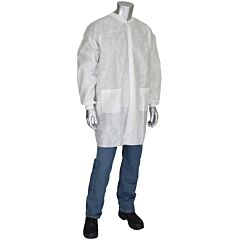 West Chester C3828/L Standard Weight Sbp Lab Coat, Two Pockets, White, Size Large