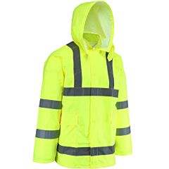 West Chester Ww4033J/4Xl Ansi Type R Class 3 Waterproof Jacket, Hi-Vis Yellow, Size 4X-Large
