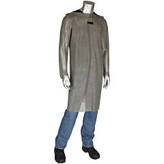 Us Mesh Usm-4301Ti-M Titanium Wire Ring Mesh Full Body Tunic With Sleeves, Silver, Size Medium