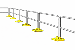 Bluewater 500408 4' Roof Safety Railing Kit, Includes 1 Galvanized Rail And 1 Yellow Base