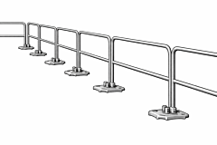 Bluewater 500940 9' Roof Safety Railing Kit, Includes 1 Galvanized Rail And 1 Galvanized Base