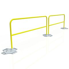 Bluewater 500071 7.5' Roof Safety Railing Kit, Includes 1 Yellow Rail And 1 Galvanized Base
