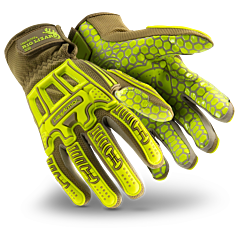 Hexarmor 2030X-Xl Rig Lizard Level 2 Impact And A6 Cut Resistant Gloves Hi-Viz Lime, Size X-Large