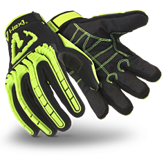 Hexarmor 2131-Xl Hex1 Impact Gloves Lime/Black Velcro Wrist, Size X-Large