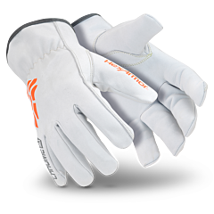 Hexarmor 4061-Xl Chrome Slt Work Gloves Leather Kevlar Lined Gray/Orange, Size X-Large