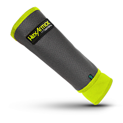 Hexarmor Ag10009S-M Armguard Puncture Resistant 9" Gray/Hi-Vis Yellow, Size Medium