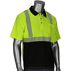 Pip 312-1610B R2 Hi Vis Black Bottom Polo Wicking Fabric, Segmented Tape