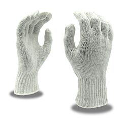 Cordova 3520L Gloves, Standard Weight, Bleached, Poly/Cotton Machine Knit, Size Large