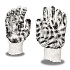 Cordova 3858L Gloves, 13-Gauge Regular Weight, Natural, Poly/Cotton Machine Knit, 2-Side Pvc Dots, Size Large