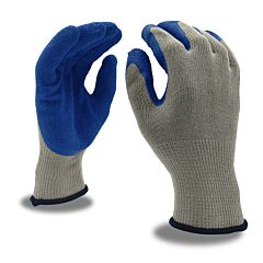 Cordova 3898L Gloves, Cor-Grip Iii 10-Gauge, Gray Poly/Cotton Shell, Blue Latex Palm Coating, Size Large