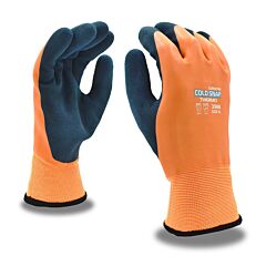 Cordova 3988L Gloves, Cold Snap Thermo Two-Ply, Orange Polyester Shell, Brushed Acrylic Terry Lining, Orange Latex Full Coating, Gray Sandy Latex Palm Coating, Size Large