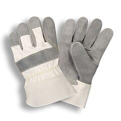 Cordova 1030L Gloves, Side Split Leather, White Canvas Back, Rubberized Safety Cuff, Aramid Sewn, Size Large