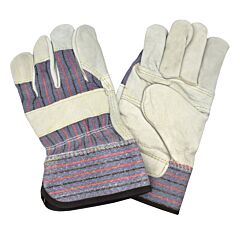 Cordova 8350L Gloves, Standard Grain Leather Palm, Patch Palm, Striped Canvas Back, Rubberized Safety Cuff, Size Large