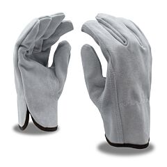 Cordova 7800L Gloves, Select Split Leather Driver, Unlined, Shirred Elastic Back, Keystone Thumb, Gray, Size Large