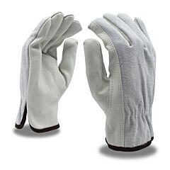 Cordova 8230L Gloves, Select Grain Cowhide Driver, Gray Split Cowhide Back, Unlined, Keystone Thumb, Size Large