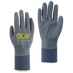 Cordova Ag503M Gloves, Towa® Activgrip Advance, 13-Gauge, Gray Nylon Shell, Gray Microfinish® Nitrile, Fully Coated, Size Medium